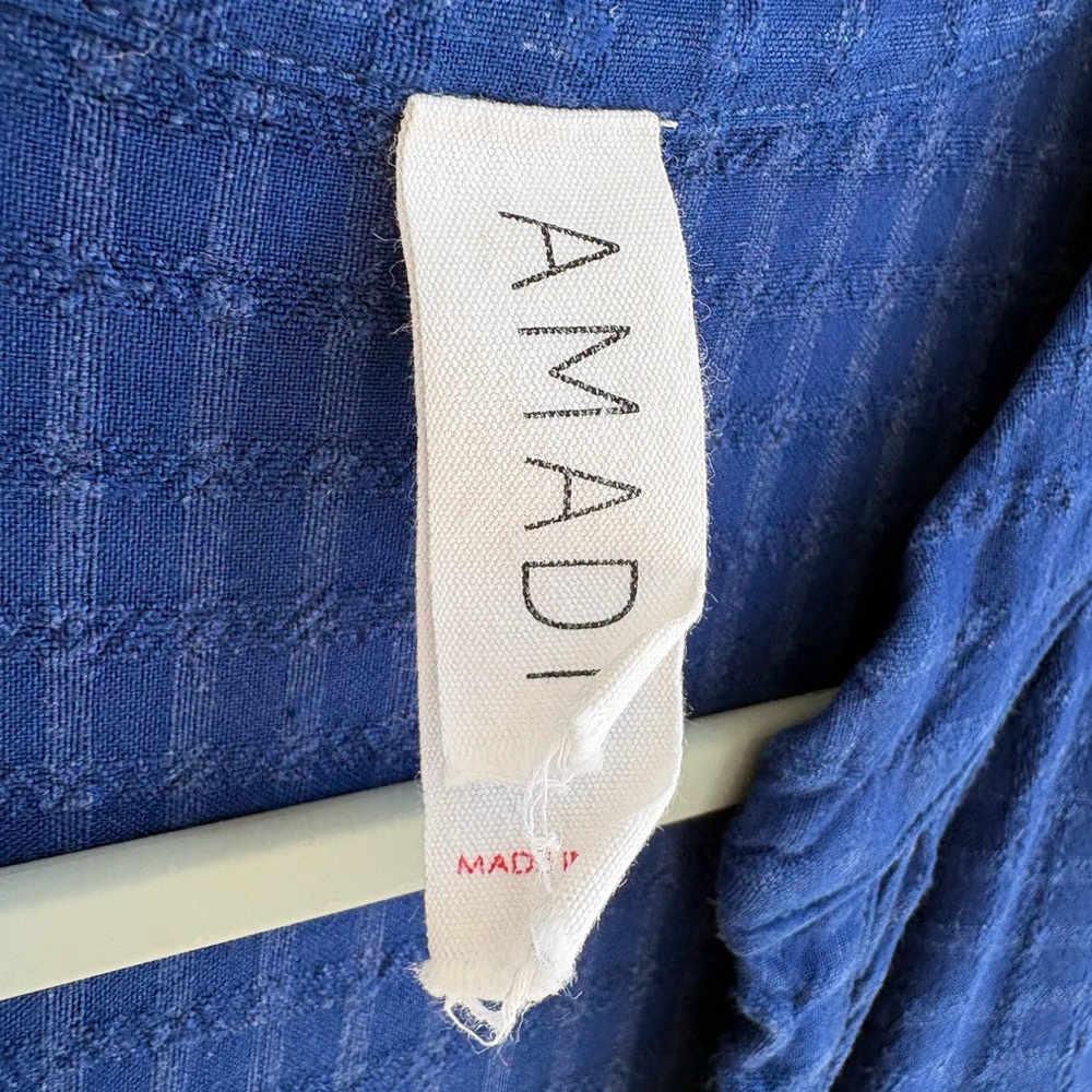 Anthropologie Amadi Casual Blue Tiered Dress Size Medium - Picture 7 of 10